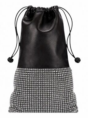 [HTF] ALEXANDER WANG LAMBSKIN CRYSTAL RHINESTONE RYAN DUSTBAG POUCH - BNWT